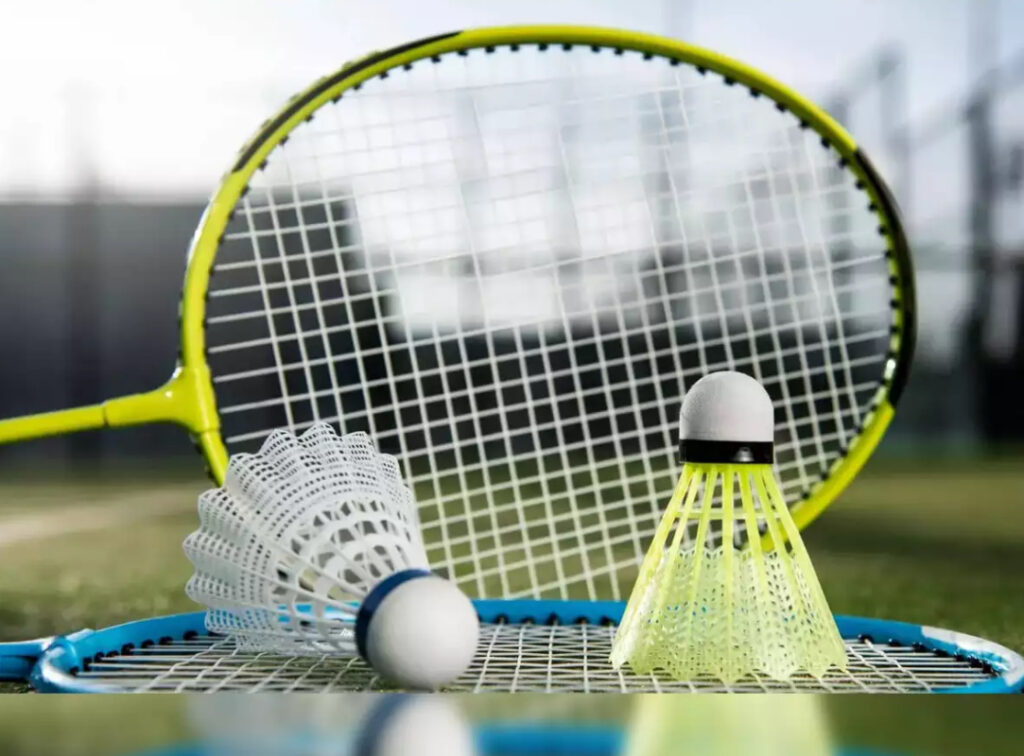 Badminton racket and shuttlecocks
