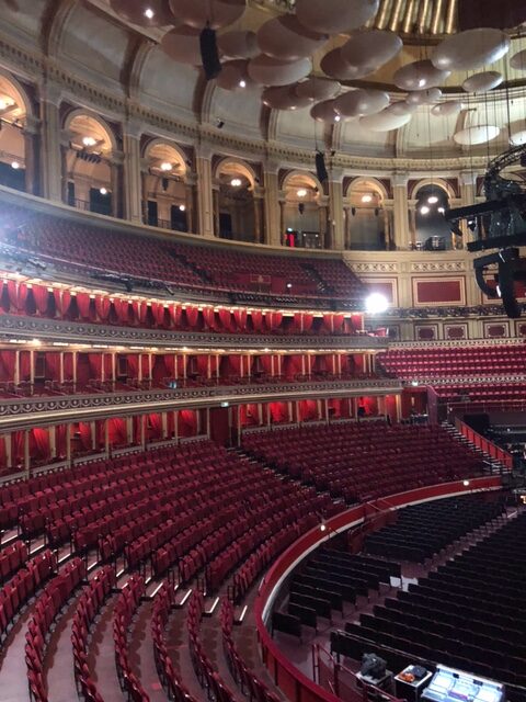the upper gallery inside Royal Albert Hall