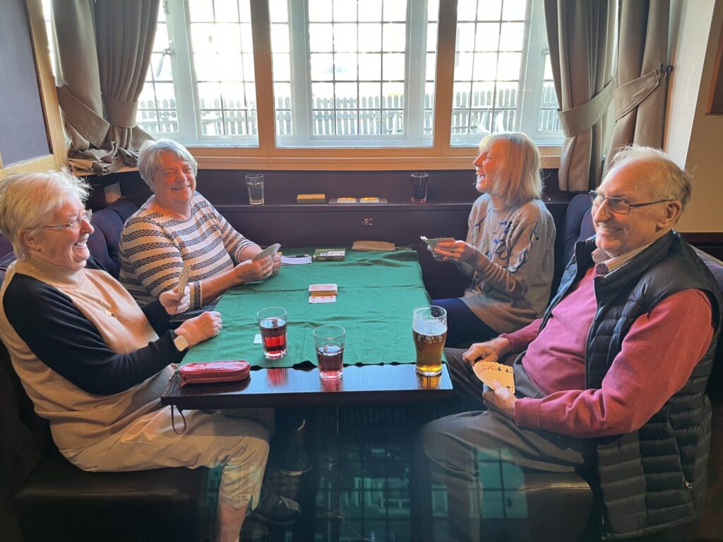 members playing cards